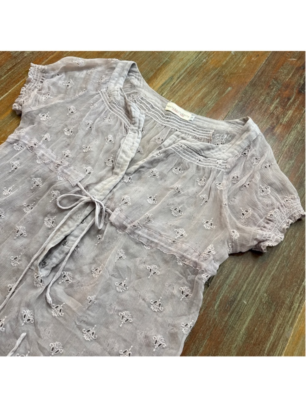 Johnny Was Silk Tunic Top Mauve Small